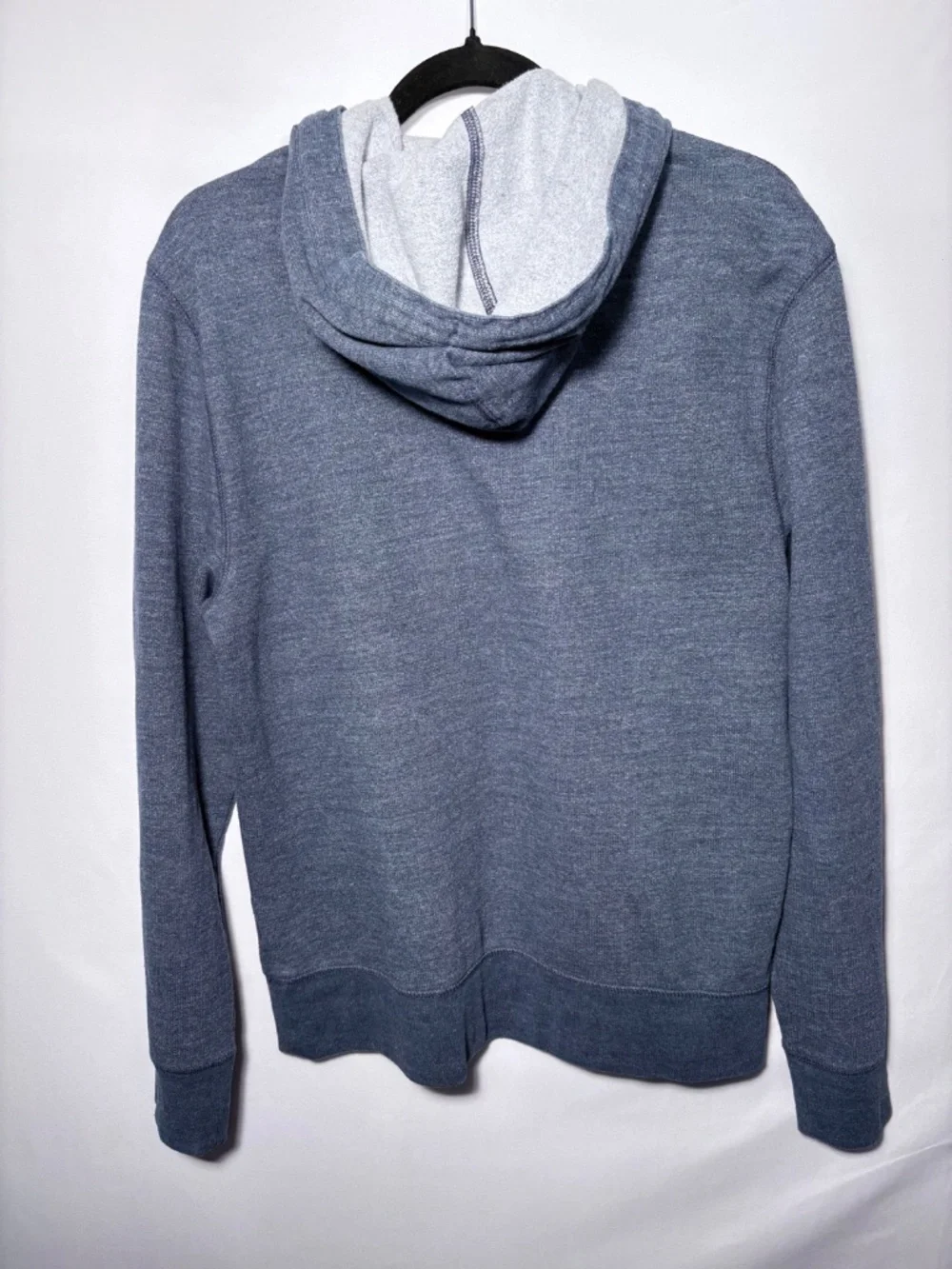 J. Crew Authentic Fleece Henley Hoodie Blue Heathered Pullover Mens Size Medium